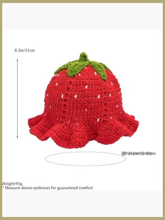 Crochet Bucket Hat with Ruffles Brim Handmade Acrylic Yarn main image 5